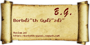 Borbáth Győző névjegykártya